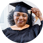 Capella BSN and MSN FlexPath graduate wearing cap and gown