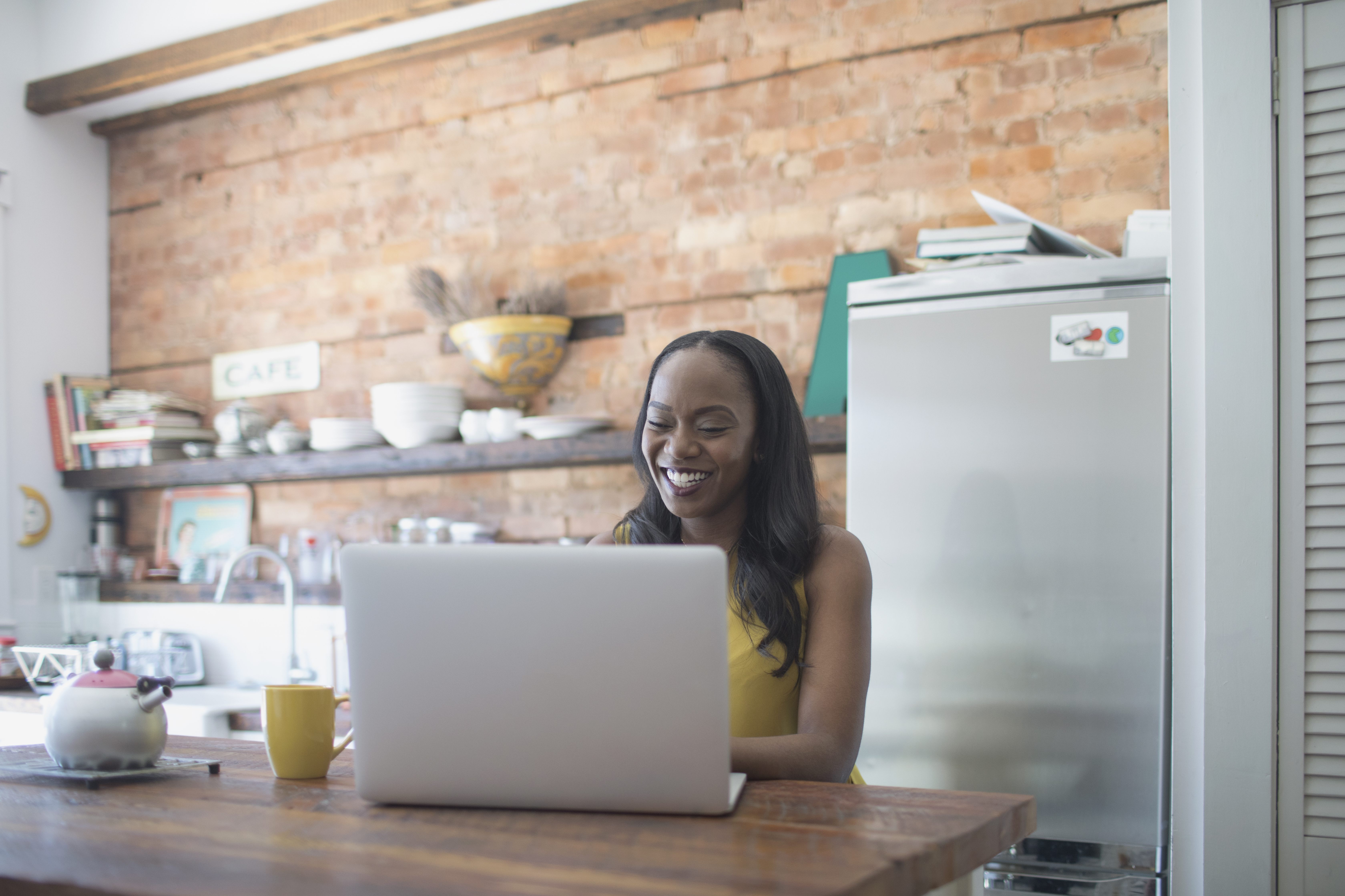 Portrayal of Capella online degree student on video call